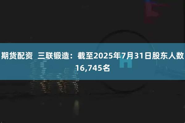 期货配资  三联锻造：截至2025年7月31日股东人数16,745名